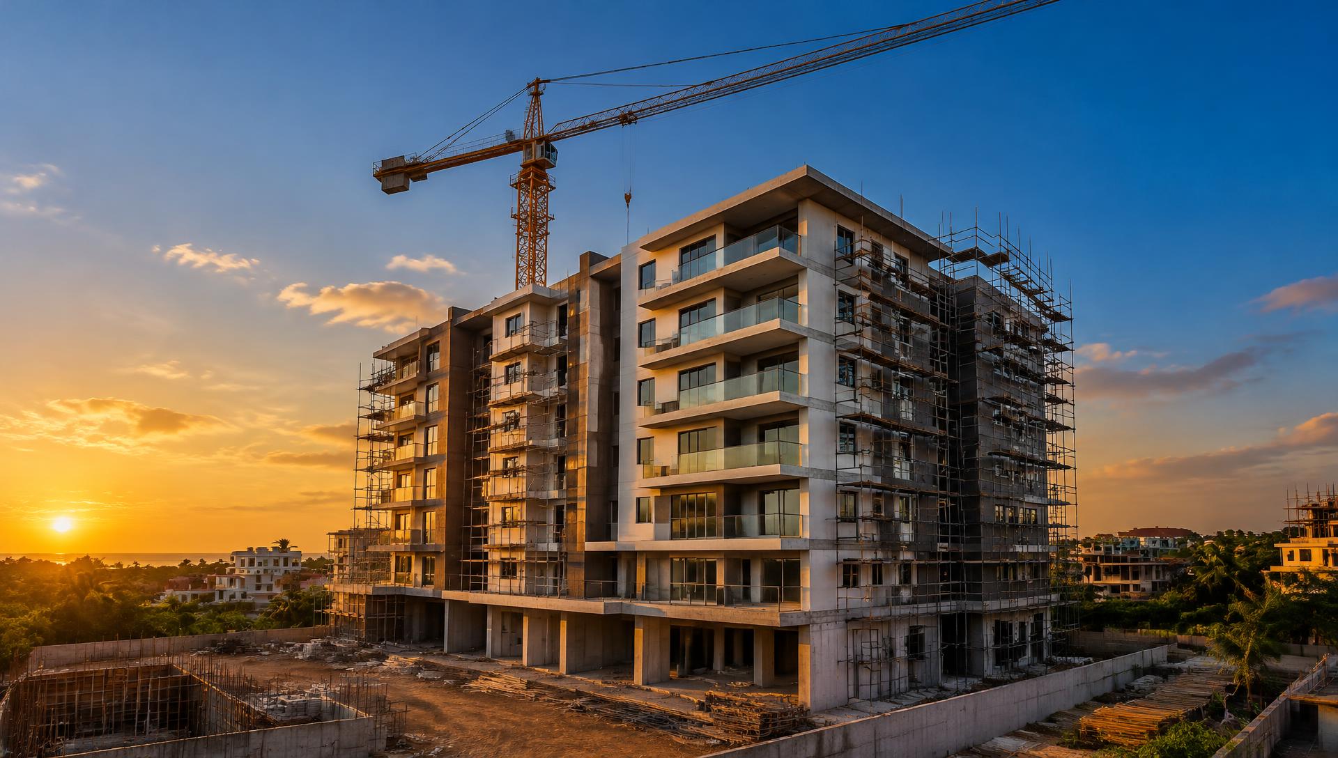 Immeuble moderne en construction au Sénégal